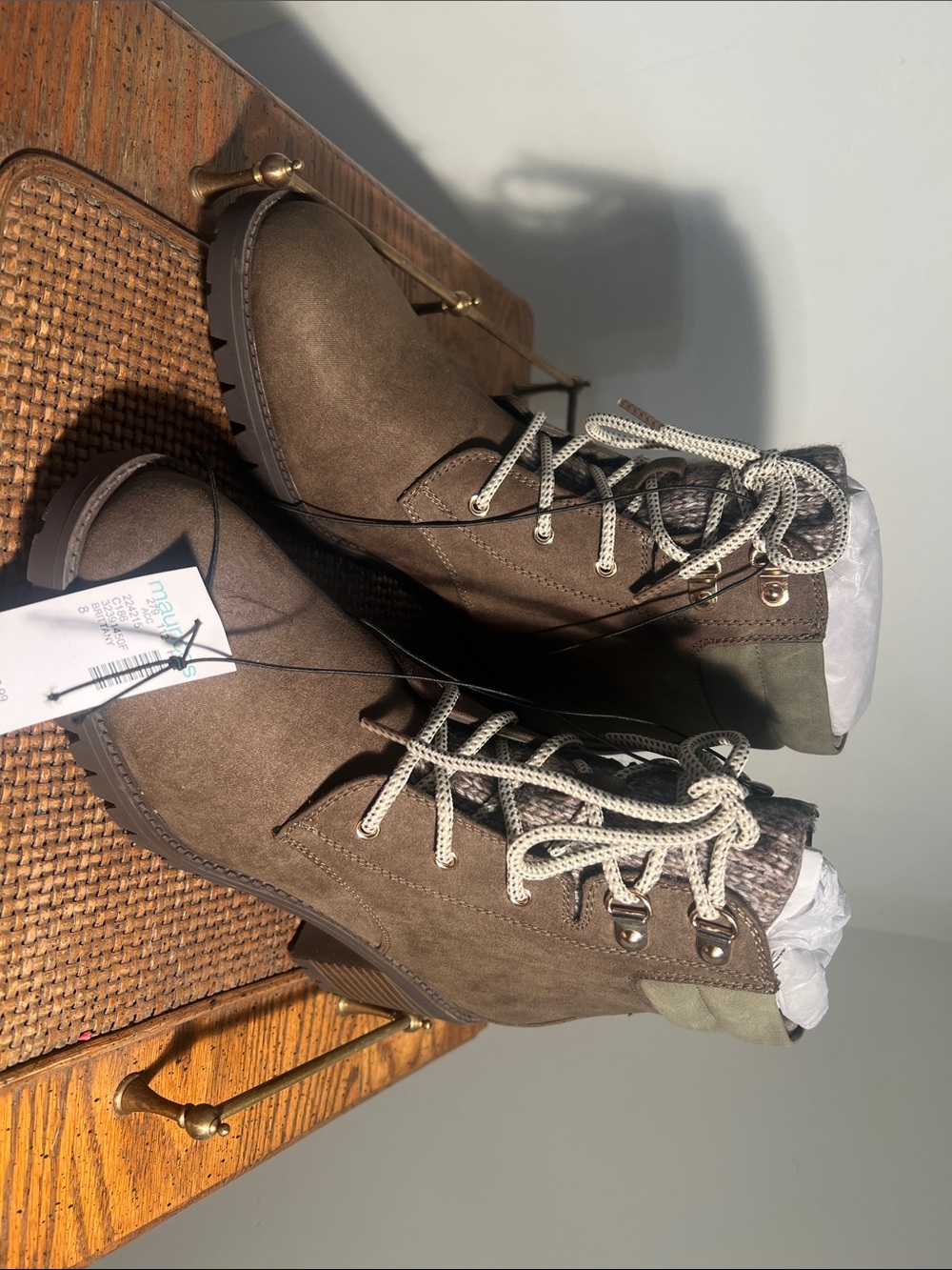 Maurices Brown Lace-Up Ankle Boots